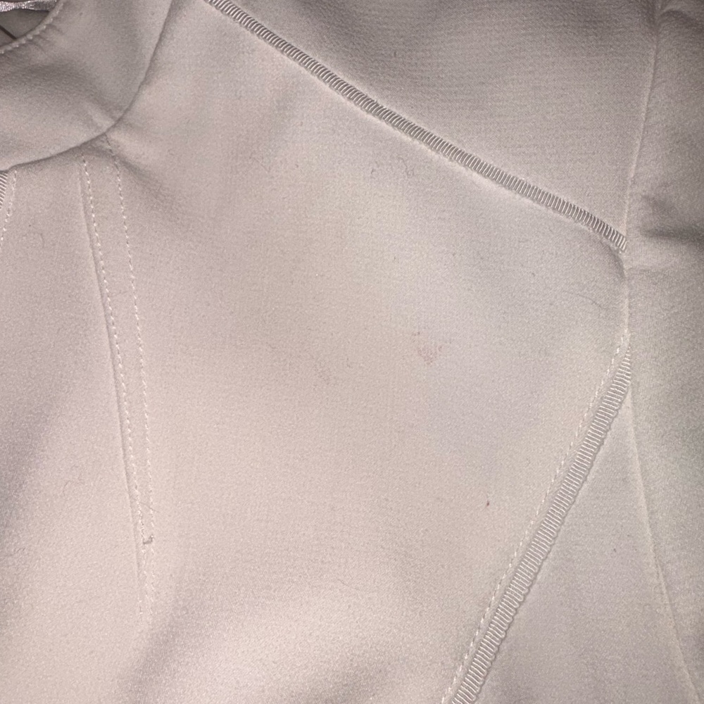 White House Black Market Collarless Petal Sleeve Jacket 14 casual office neutral - Picture 5 of 6